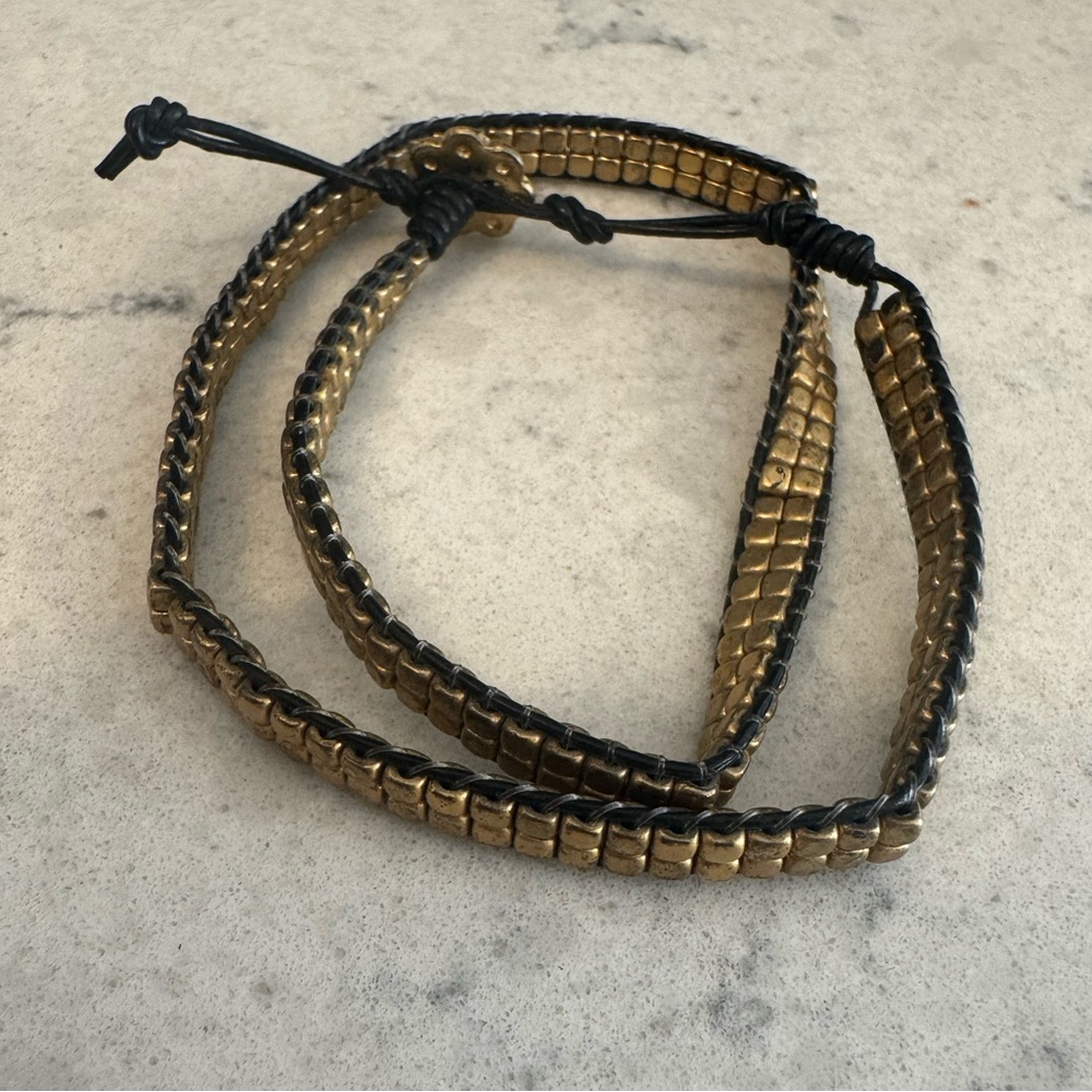 Stella & Dot Gold and Black Wrap Bracelet